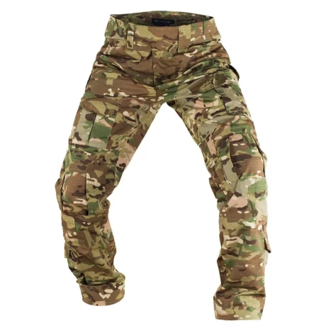 Pantalón táctico camuflaje Multicam anti desgarro 10 bolsillos