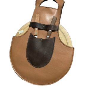 Set tabla tenedor cuchillo y funda de cuero